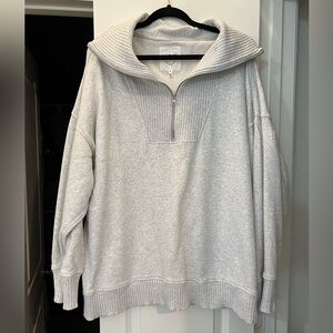 Aerie Down To Earth Quarter Zip Sweater